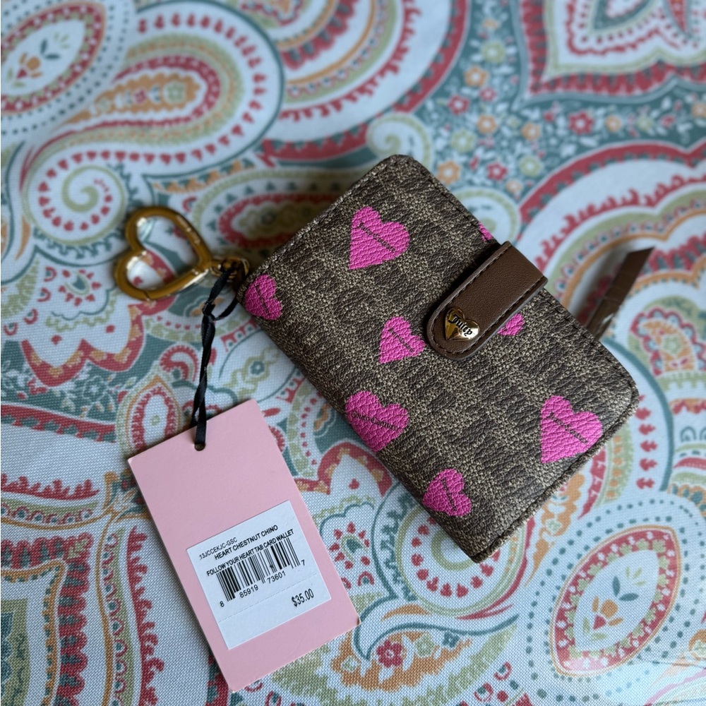 Juicy Couture Brown Wallet with Pink Hearts